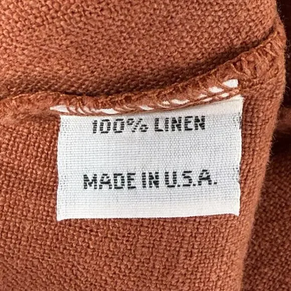 Bryn Walker Asymmetric Tunic BW M US 12/14 Orange Linen Oversized Lagenlook EUC - Picture 4 of 6